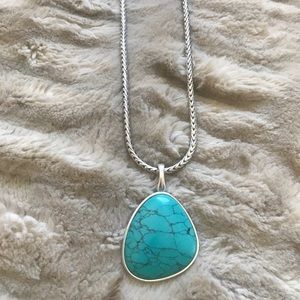 Genuine Turquoise and Silver Necklace